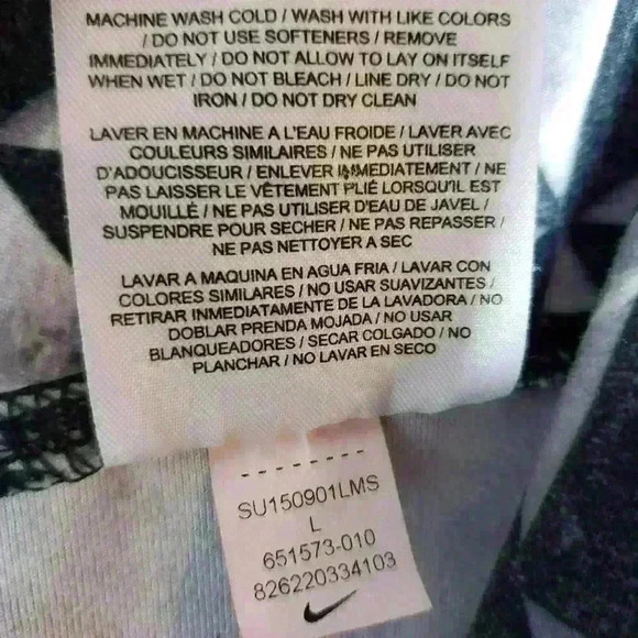 Nike dri fit black gray geometric leggings large - Picture 8 of 9